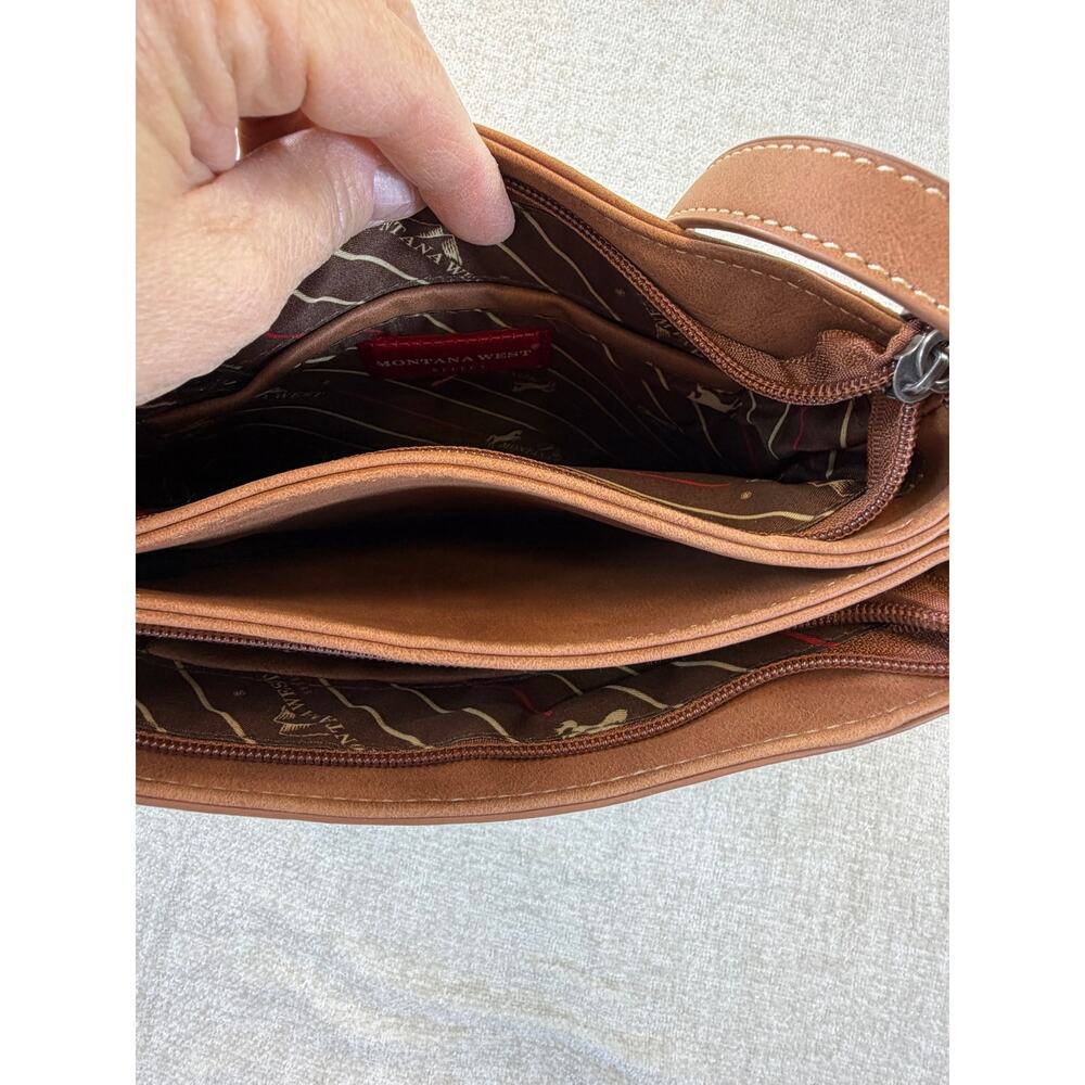 Montana West Women's Brown Faux Leather Southwest Crossbody Purse Bag Western - Picture 7 of 13